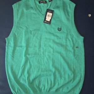 Chaps Men's Bright Mint Green V-Neck Sweater Vest